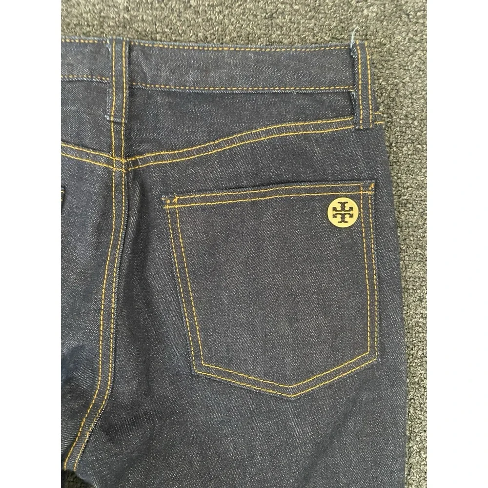 Tory Burch‎ High Waisted Flare Blue Jeans Womens 27x34 Indigo Designer Boho Prep
